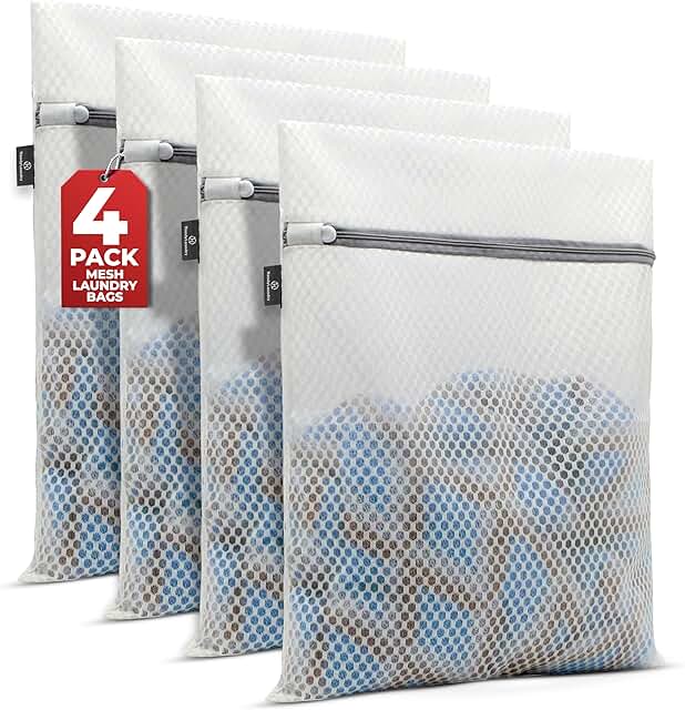 Four-pack of fine mesh laundry wash bags
